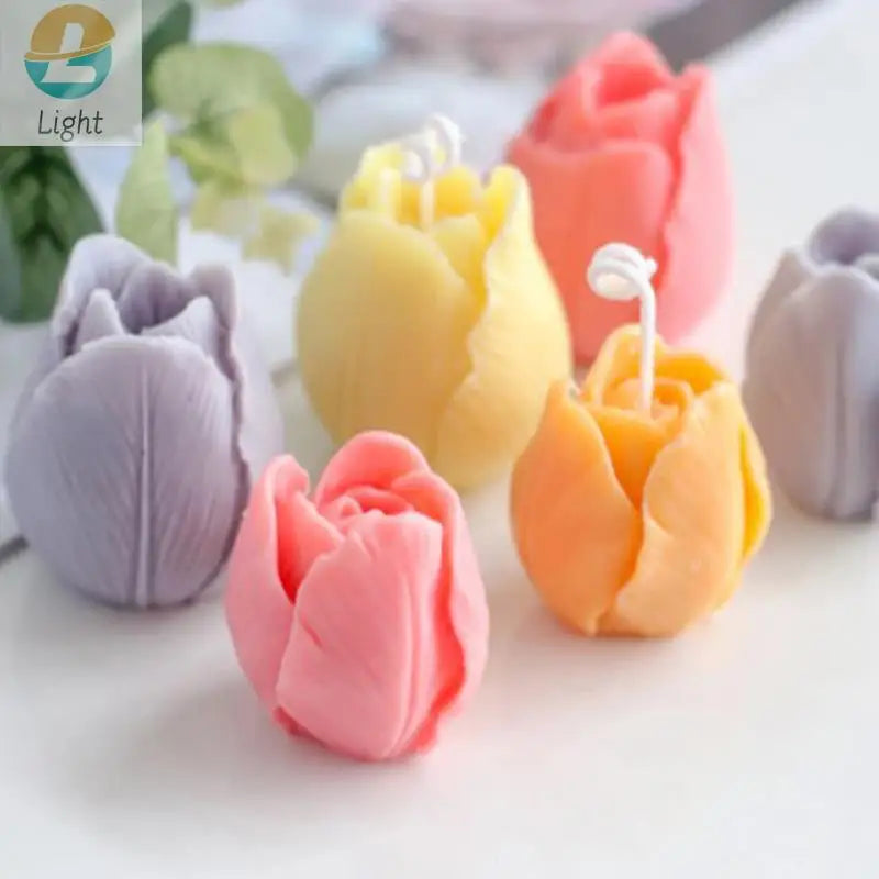 High Quality Tulip Bud Mold Silicone 3d Candle Soap Mold Diy Flower Candle Epoxy Mold Aromatherapy Wax Soap Mold