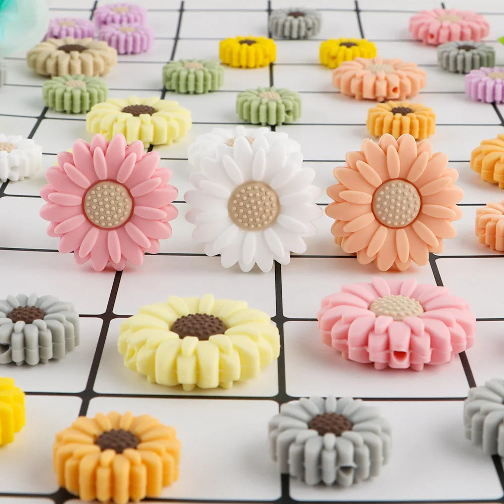 Silicone Flower Beads And Clips Are Suitable For BabyNipples DIY Necklaces Jewelry And Accessories
