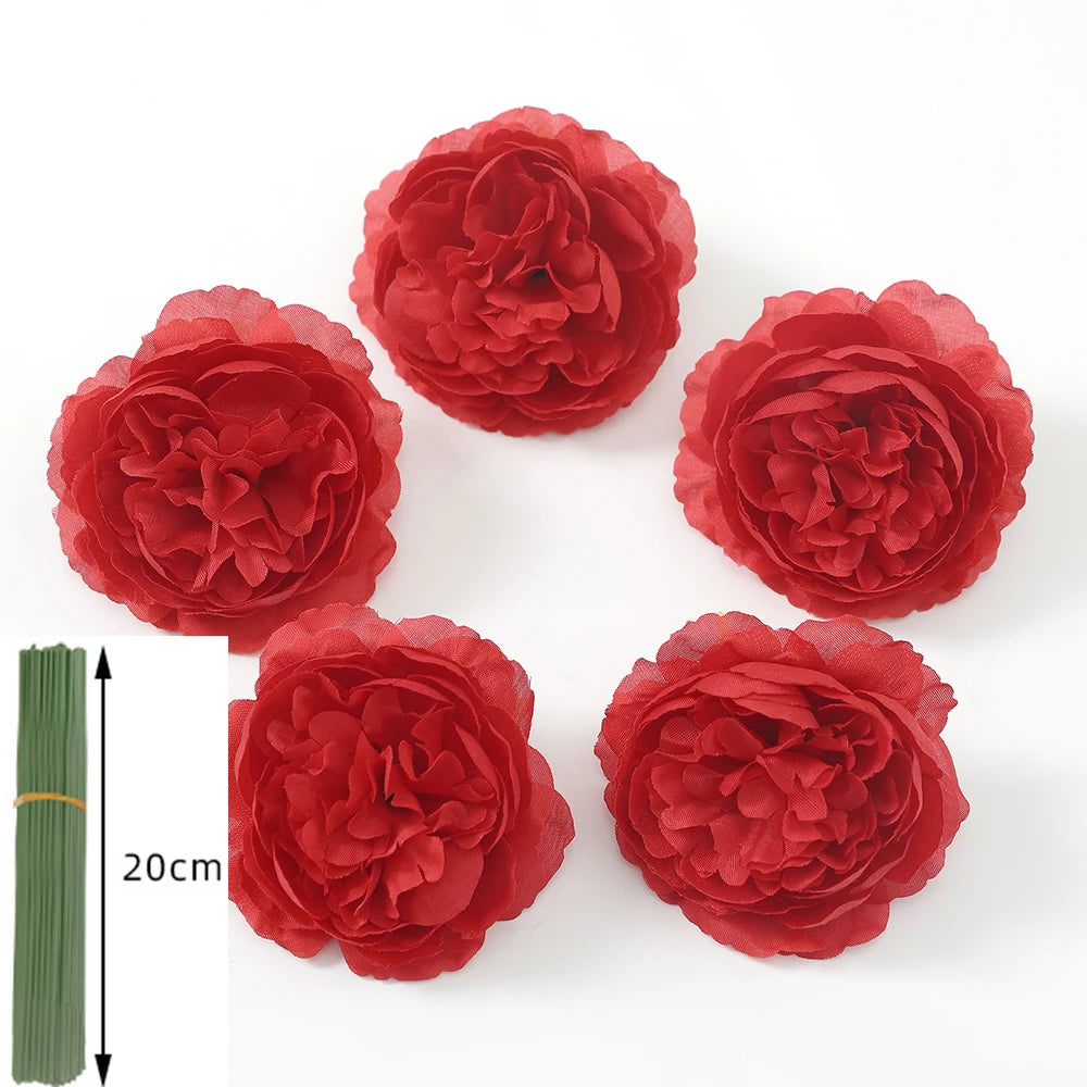 5/10Pcs Rose Artificial Flowers Bouquet Silk Fake Flower for Home Decor Garden Wedding Bride Decoration Outdoor Vase Ornament
