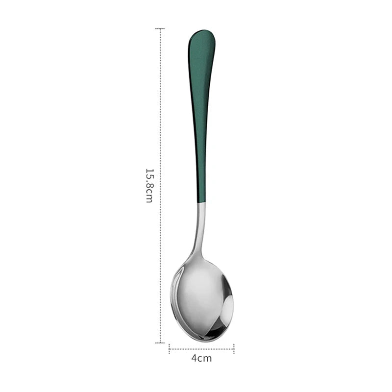Stainless Steel Soup Spoons Korea Home Kitchen Ladle Capacity Gold Silver Mirror Polished Flatware For Coffee Tableware