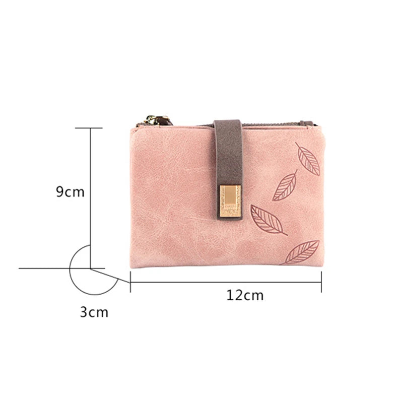 Mini Coin Purse Wristband Women's Wallet Buckle Zipper Short Female Clutch Portable PU Leather Card Holders Vintage Money Bags