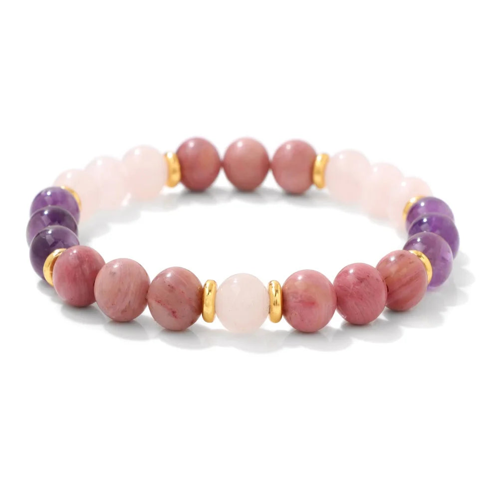 Tejesa Natural Stone Tiger Eye Bracelets For Men Women Lava Black Onyx Labradorite Yoga Elastic Bracelet Good Luck Money Health Jewelry