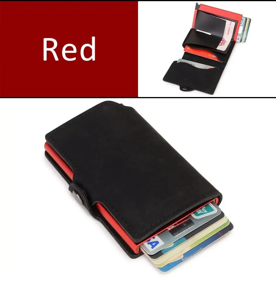 New Minimalist Male Leather Wallet RFID Protection Pop-up Card Holder Hot Christmas Gifts For Woman Purse Money Clip