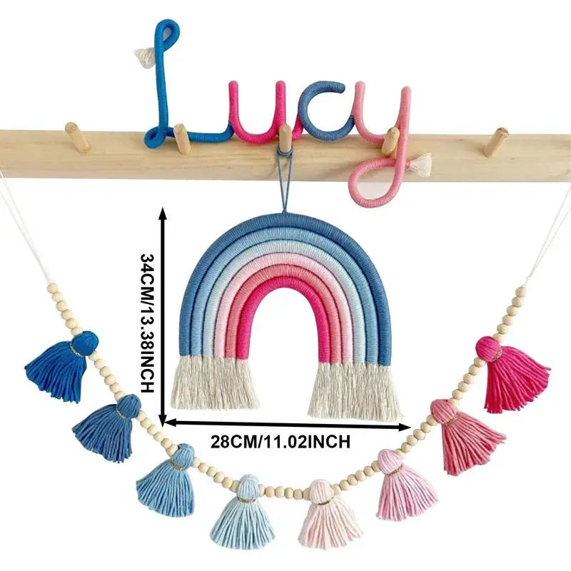 Hemasa Boho Rainbow Wall  Hanging With Tassel Garland Set