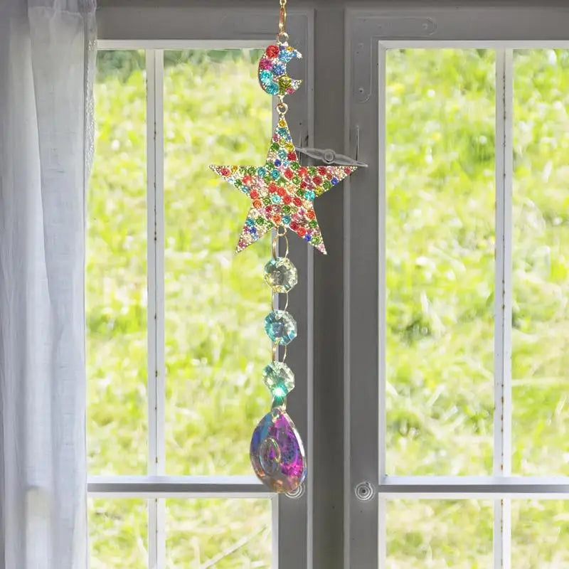 Sun Catcher Crystal Chandelier Decor Stained Glass Ball Hanging Pendant Light Catcher Reflective Home Garden Courtyard Decor