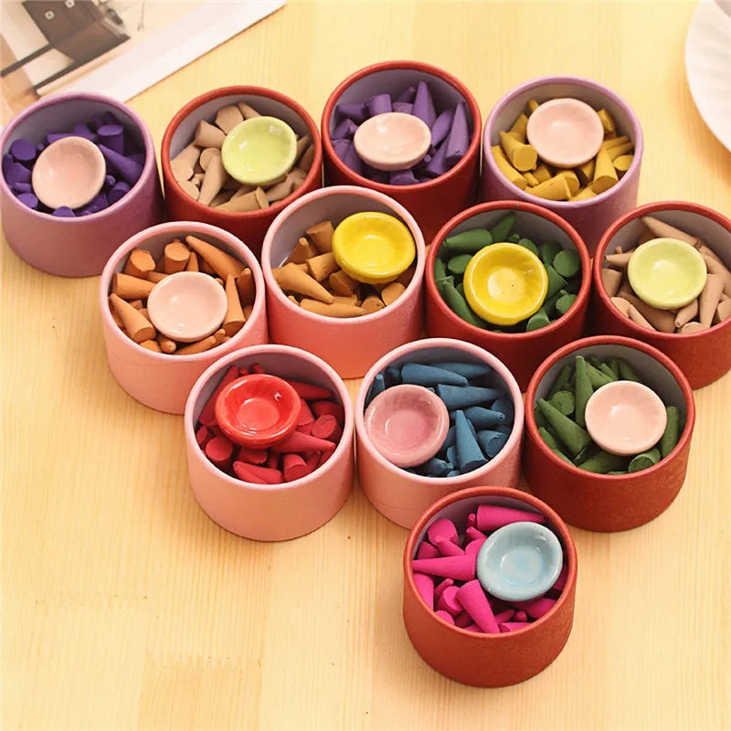 40Pcs/Box Bullet Head Backflow Incense Cones Aromatherapy Regulating Emotion Use In The Home Office Teahouse Yoga