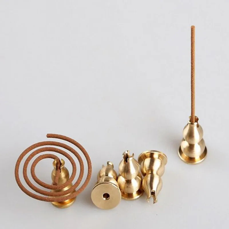 Hemasa Incense Burner Stick Holder Buddhism Lotus Line Incense Plate Sandalwood Coil Base Temples Buddhism Yoga Home Decoration