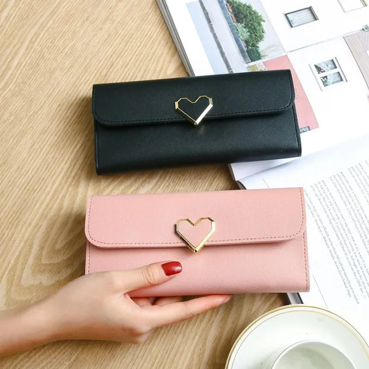Hemasa Women Long Wallets Purses Luxury Love Heart Wallets for Ladies