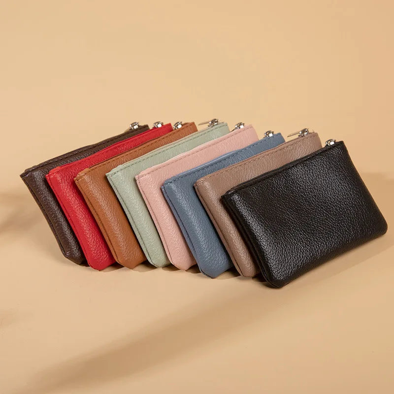 Ladies Zipper Coin Purse Multifunctional Small Coin Key Credit Card Bags Leather Wallet Fashion Women Men Kids Mini Wallet