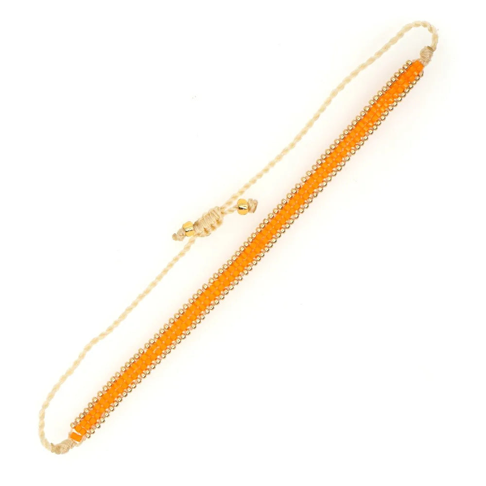 Tejesa Bohemian Native Colorful Tiny Loom Miyuki Beaded Adjustable Bracelets for Women