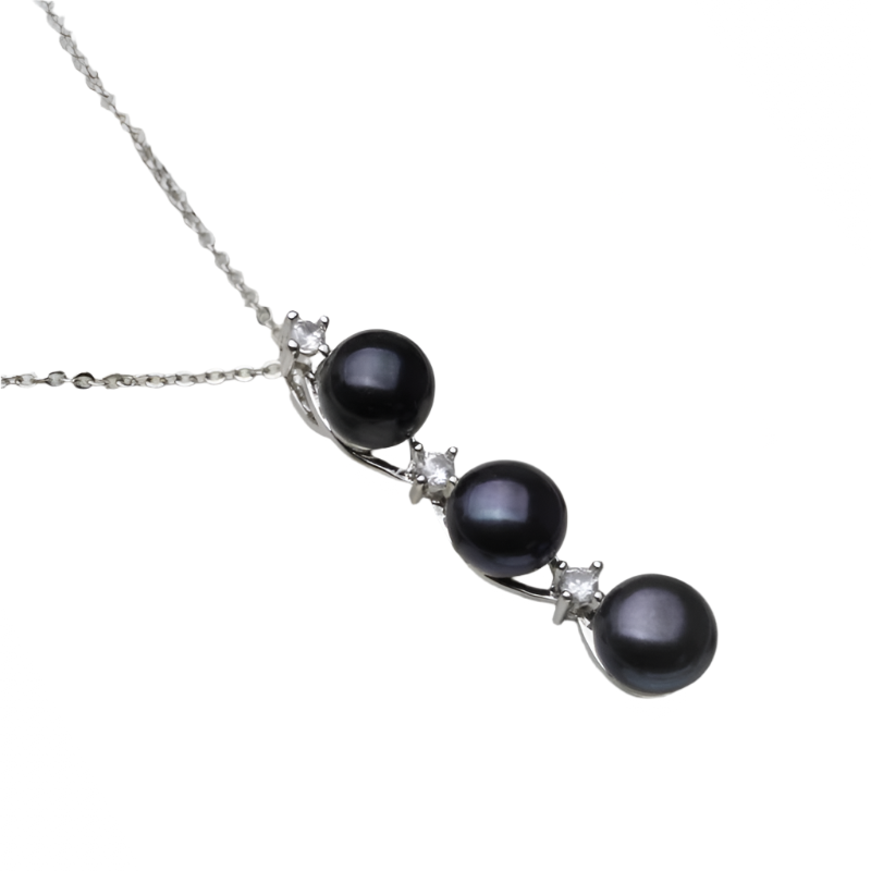 Hemasa  Multicolor Pearl pendant Freshwater Three beads pendant Necklace  for women wedding party Daily gift