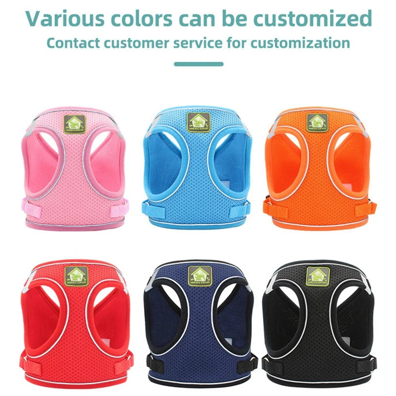 Adjustable Reflective Leash Harness for Pet Dogs Cats Breathable 150cm Strong Dog Leash Harness for Small Medium Large Dog