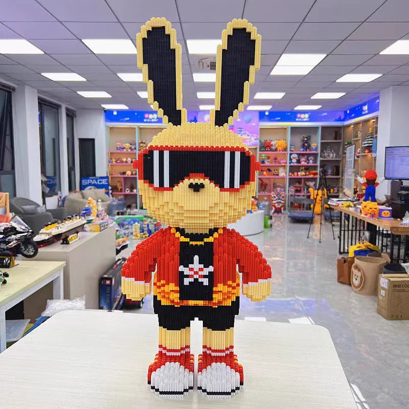 45cm Height 3D Puzzle Graffiti Rabbit Toys Micro Mini Blocks Animal Building Blocks Set 5800 Pieces Model Set for Display Toys
