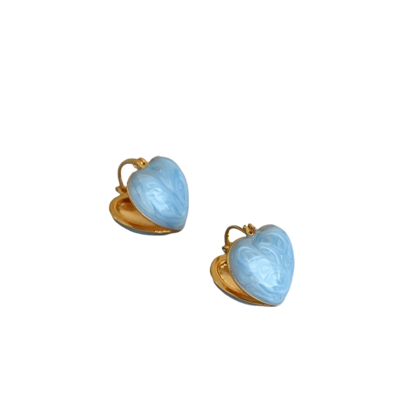 Hemasa Small Love Heart Hoop Earrings For Women Fashion Metal Jewelry Party Gift