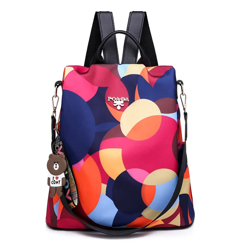 Student Fashion All match Anti-theft Backpack Women's Oxford Nylon Waterproof Large Capacity Portable Mummy Bag Christmas Gift