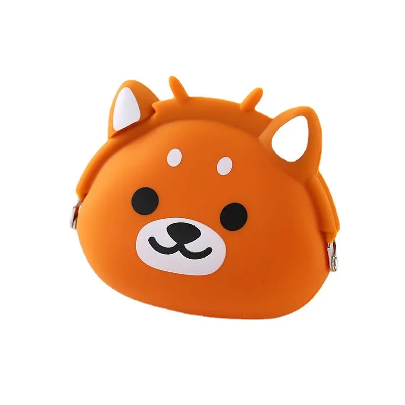 Animal cartoon creative clip coin wallet Silicone new coin wallet children's cute key storage bag