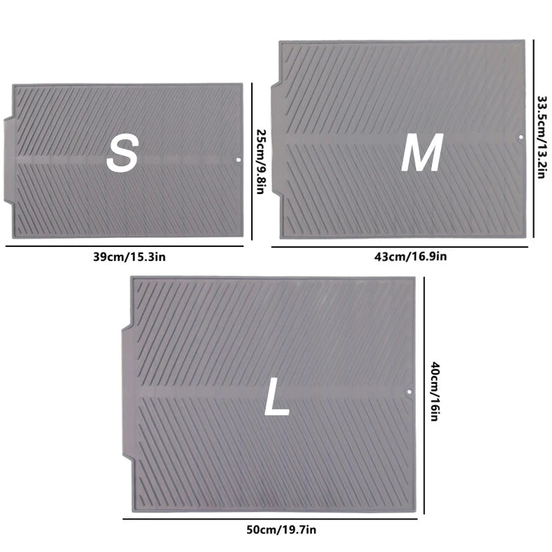 Tejesa Silicone Drain Pad Ideal Drying Mat Pots Dish Drain Mat For Kitchen Tableware Non-slip Mats Anti-scald Coaster Kitchen Tools
