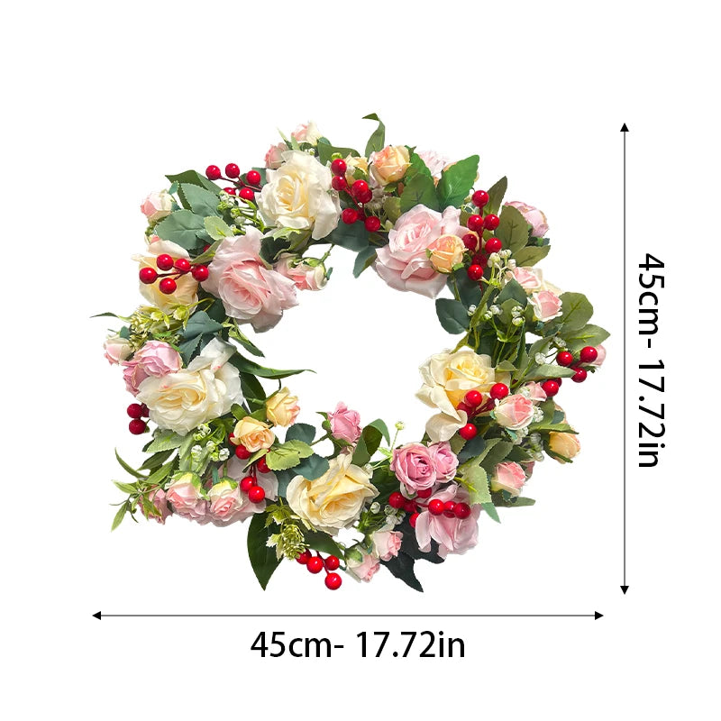 Tejesa Artificial Flower Pastoral Style Wreath Indoor and Outdoor Decoration /Wedding /Birthday /Family