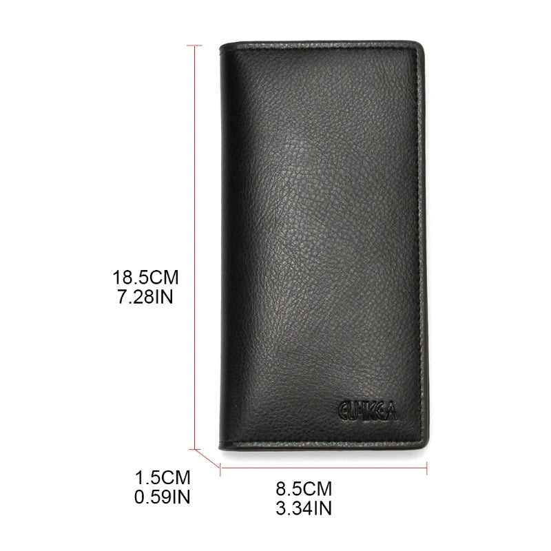 Men's Business PU Leather Long Wallet Pocket Credit Card Holder Clutch Bifold Purse