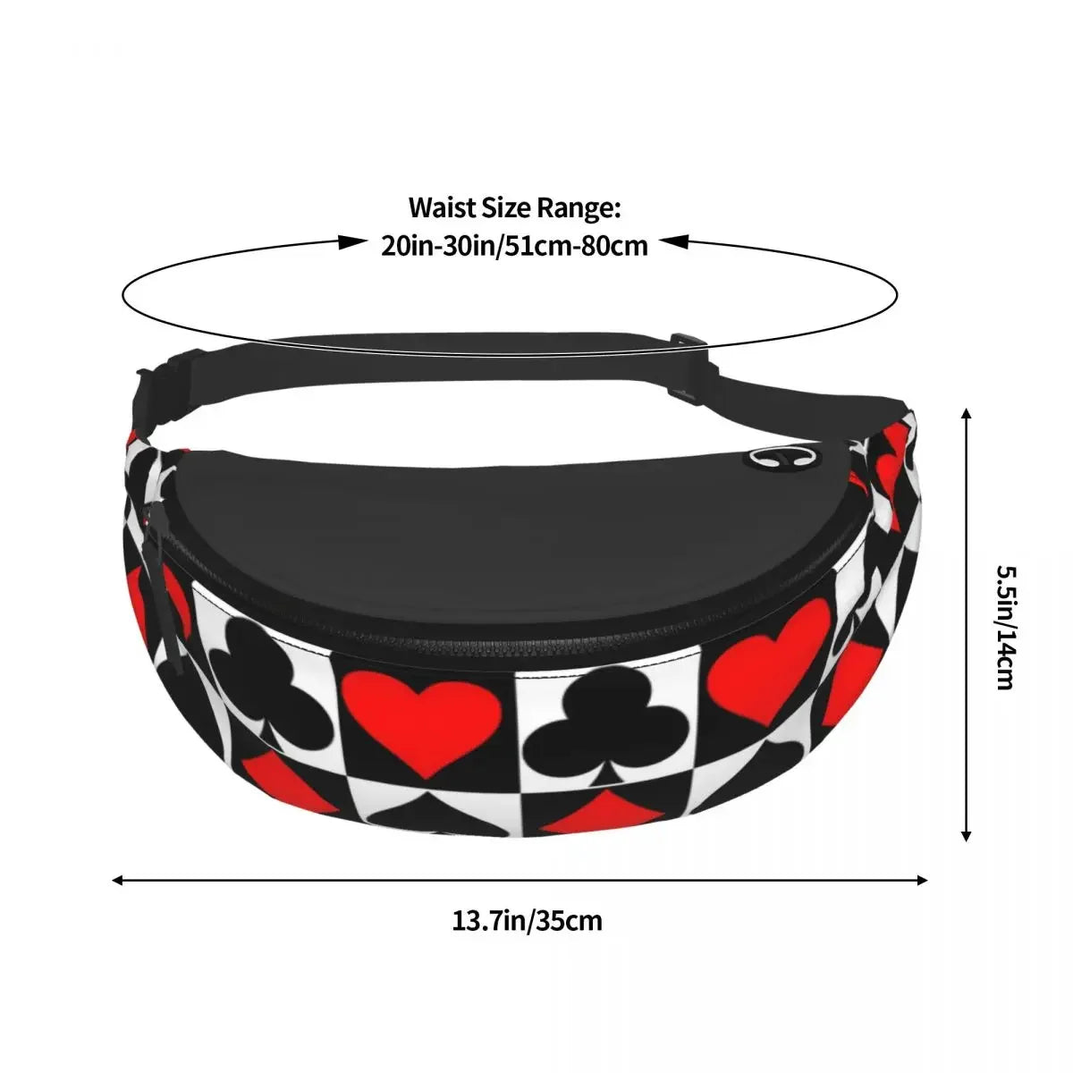 Tejesa poker Cards Waist Bag Playing Cards Unisex Travel Waist Pack Picture Polyester Bag