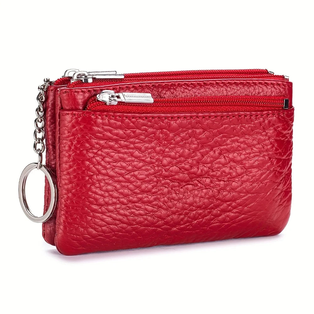 Hot sale Geniune Leather Lady's Coin Purses Short zipper Chain Wallets high quality Card Holders Small Mini Key Wallets Women