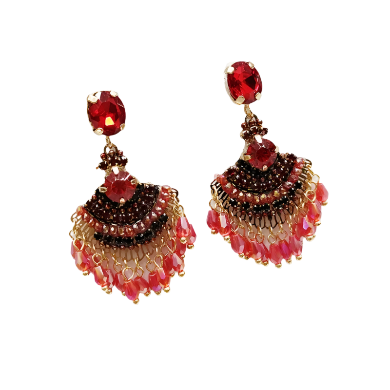 Hemasa Colorful Beaded Long Earrings for Women