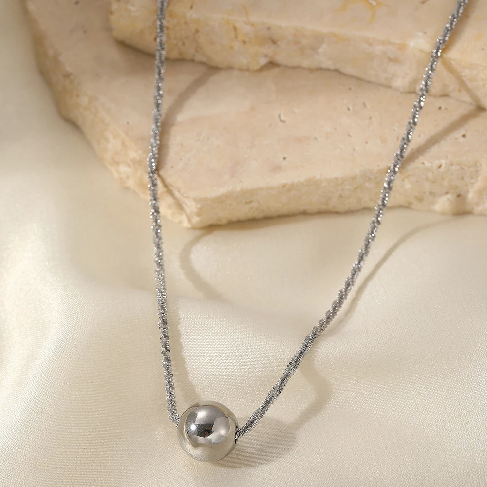 Hemasa Stainless Steel Retro Texture Round Pendant Necklace For Women Jewelry Gifts New