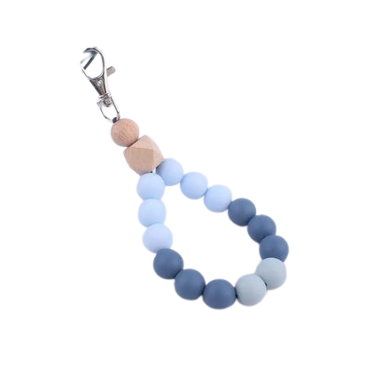 Hemasa Silicone Round Beads Keychain Wristlet Bracelet Keyring For Women /Car Bag Key Chain Jewelry