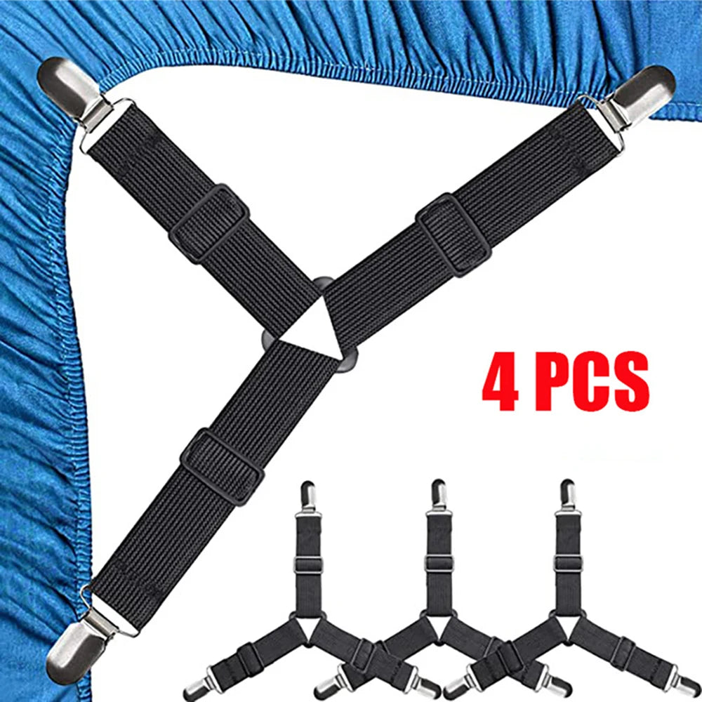 Hemasa 4PCS/Set Adjustable Sheet Comforter Tablecloth Sofa Cover Sheet Buckle Tent Sheet Clip Metal