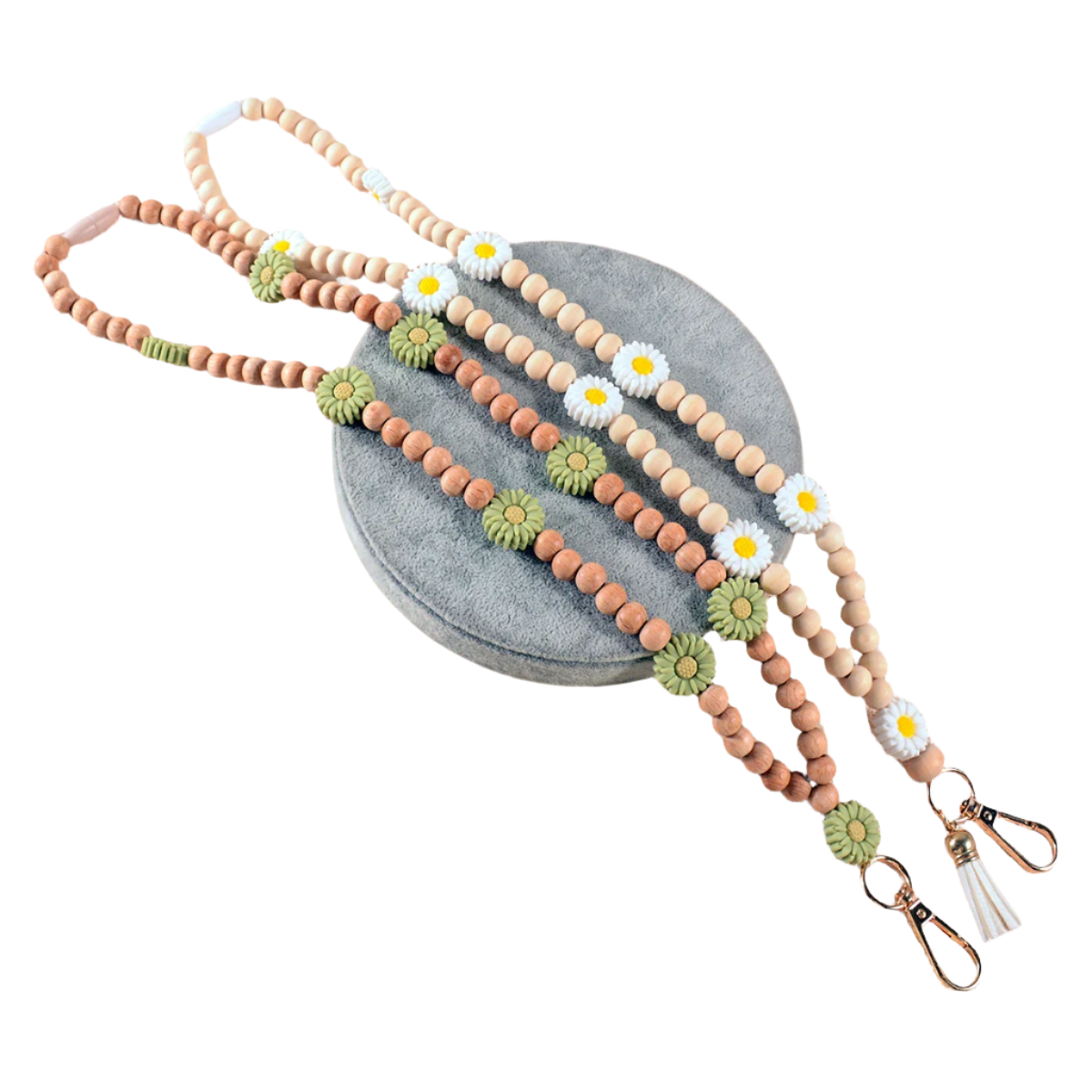 Hemasa Silicone  Daisy Beads Teachers Lanyard for Keys Or ID Badge