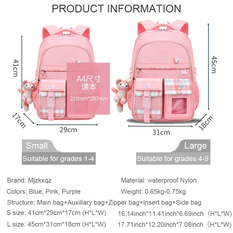 Hemasa Waterproof Schoolbag Cute Primary Backpack For Girls