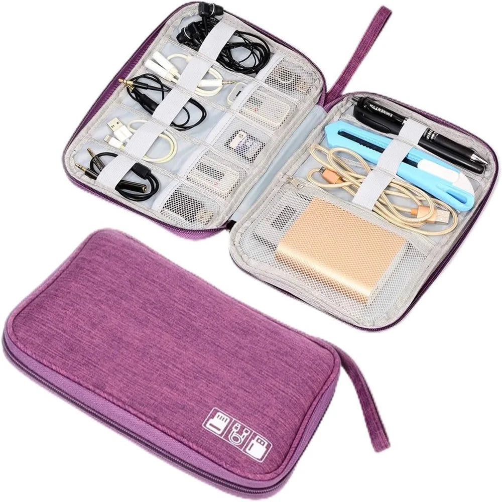Tejesa Electronics Organizer Bag Waterproof Carrying Pouch Travel Bag Universal Cable Organizer Electronics Storage Bag Accessories