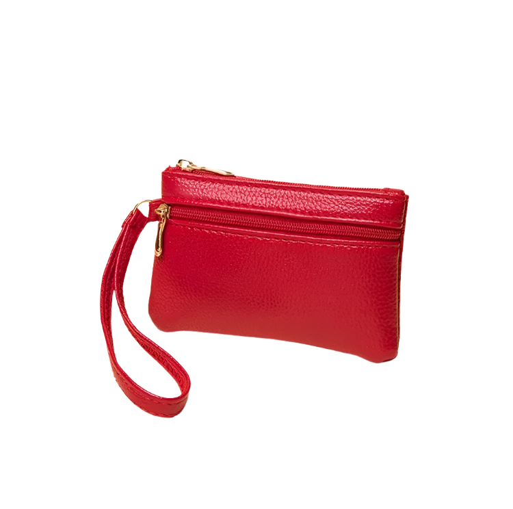 Hemasa Double Zipper Coin Purse Pu Leather Coin Pouch Id Credit Card Holder and Earphone Key Storage Bag Mini Purse Wallet Cute Purse