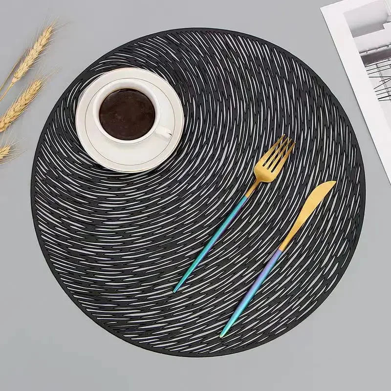 Hemasa Table Decoration Mats in Round Shape  PVC Placemat Set of 6