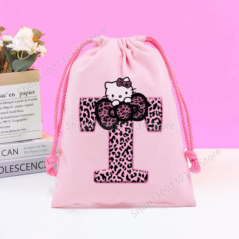 Sanrio Hello Kitty Drawstring Bagfor Kids /Anime Letter Printed Bags Cookies Candy Storage Bag Wedding Jewelry Gift Bag