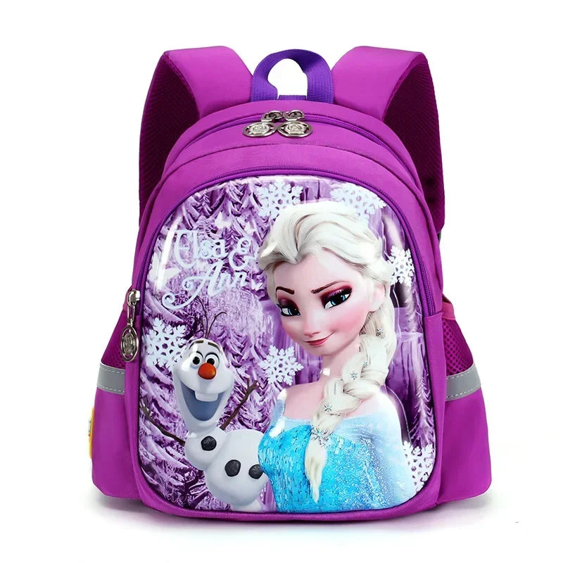 2025 New Disney Kindergarten School Bag Cartoon Elsa Backpack Fashion Boy Girl Baby Kids Backpack Frozen 2 Travel Luggage Bag
