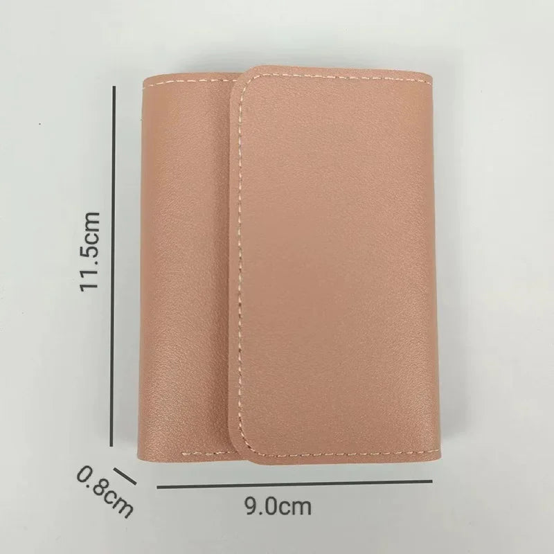 Small Hasp Coin Wallets Solid Colour Women Girl Credit Card Holder Case PU Leather Coin Purse Female Wallet Short Purses