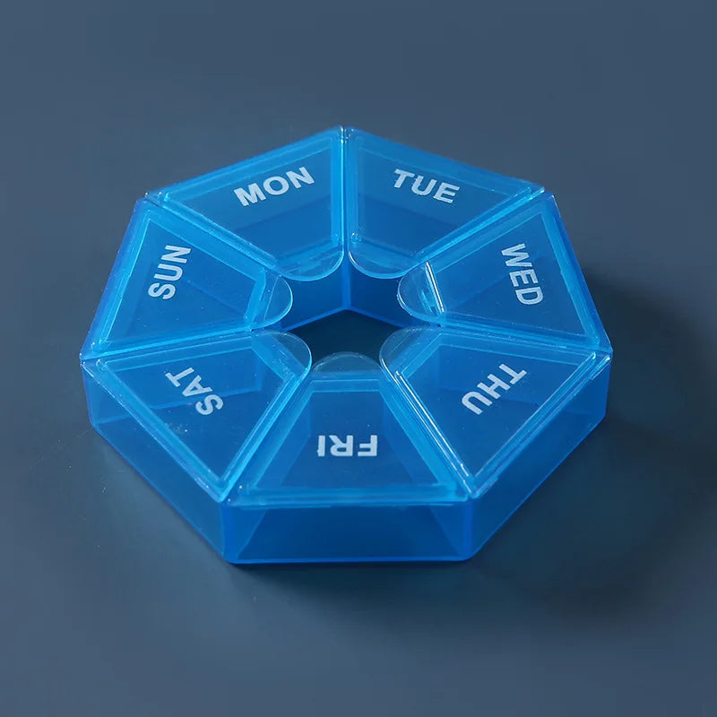 1Pcs Pill Case Plastic 7 Days Tablet Candy Box Portable Storage Tablet Holder Travel Organizer Pill Dispenser Container