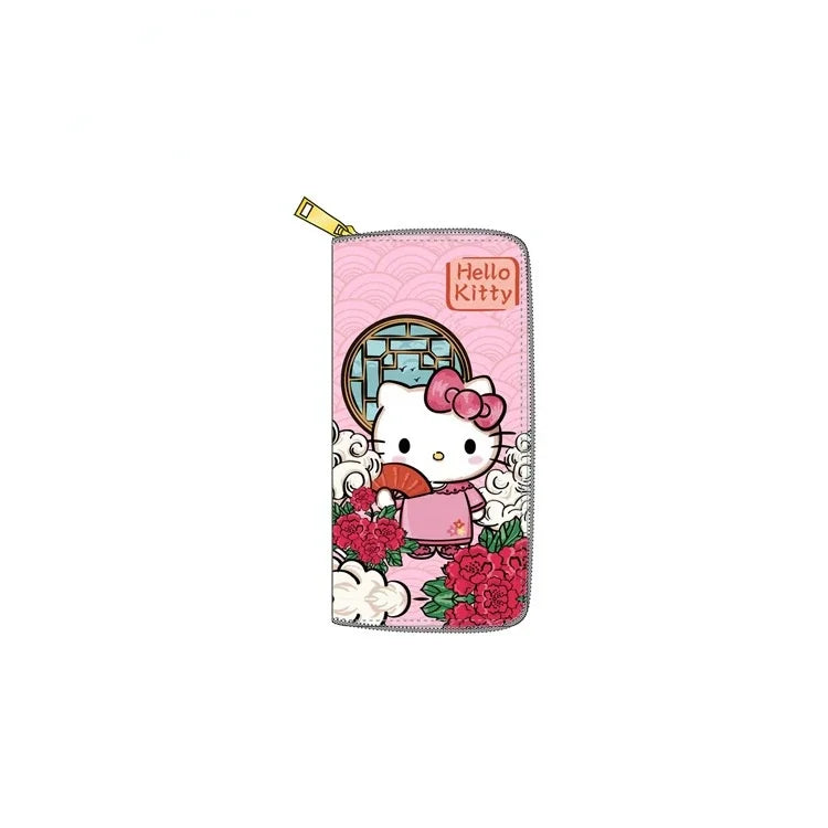 Sanrio New Women's Wallet Hello Kitty My Melody Cartoon Long Coin Purse Multifunction High Capacity Girls Anime Clutch Bag Gifts
