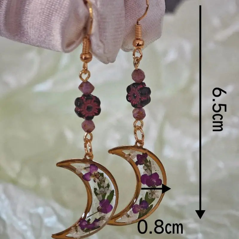 High Quality Epoxy Resin Pressed Flower Earrings Women Unique Design Elegant Dried Earrings Natural Statement Jewelry 2024 New