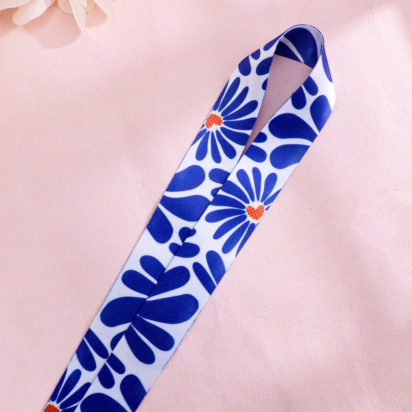 Tejesa Cell Phone Lanyard Blue Daisy Neck Lanyard for ID Card Holder Cute Flower Teacher Lanyard