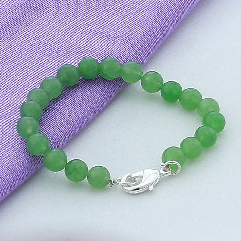 SAIYE Green Agate Bracelet 925 Sterling Silver Buckle For Woman Charm Wedding Engagement Fashion Party Jewelry