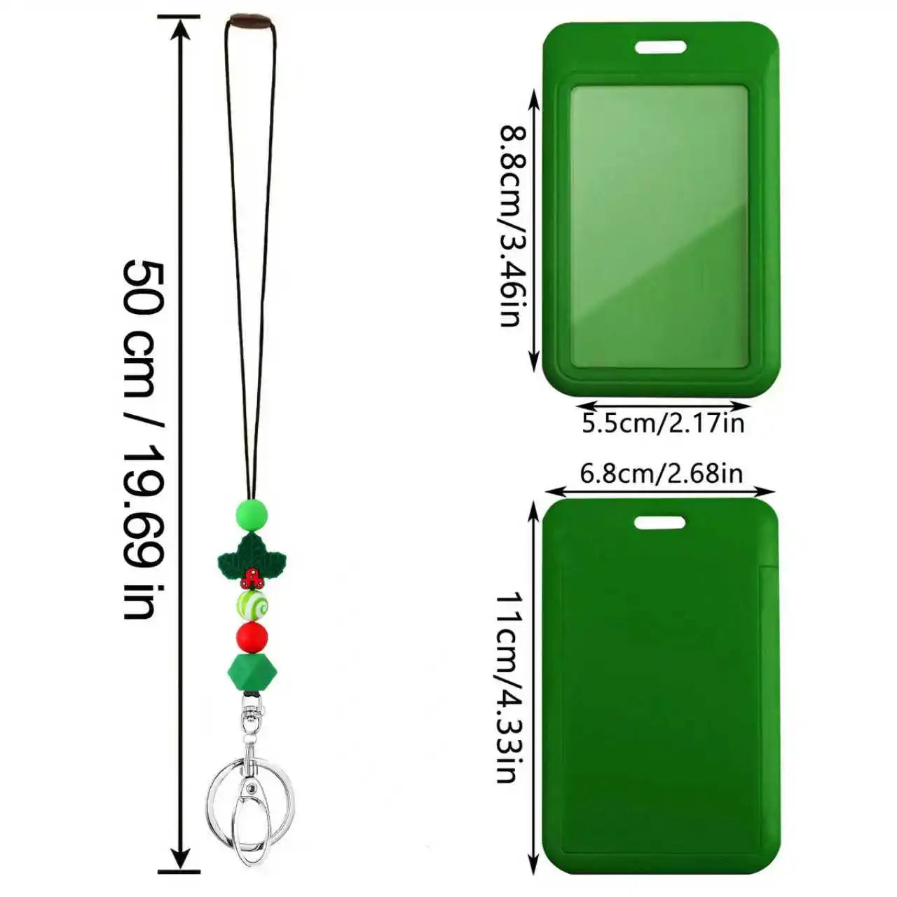 Tejesa Cute Christmas Tree Neck Teacher Lanyard for ID Badge Holder /Keys /Keychain/ Name Card Holder Silicone Beads Neck Strap Key Ring