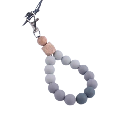 Hemasa Silicone Round Beads Keychain Wristlet Bracelet Keyring For Women /Car Bag Key Chain Jewelry