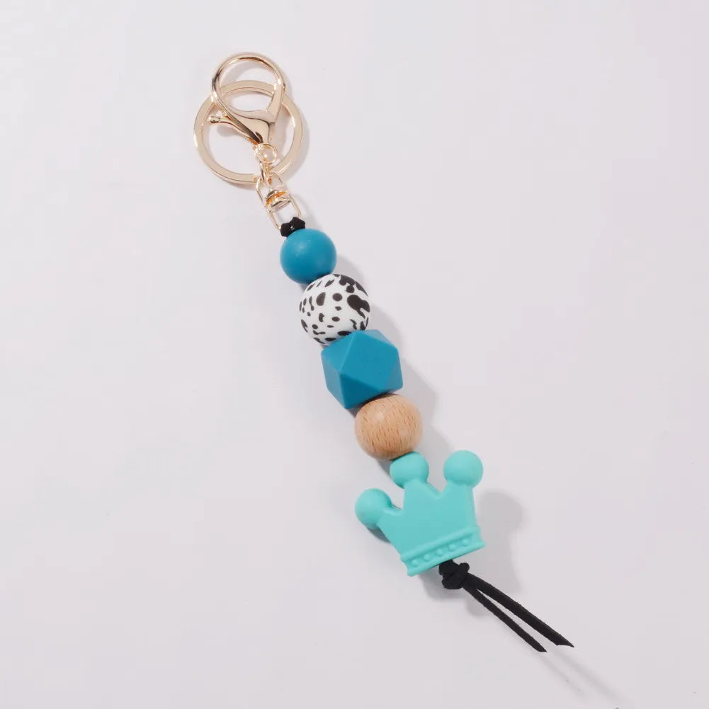 Hemasa Silicone Wooden  Bead  Keychain /Keyring For  Jewellery  Gift