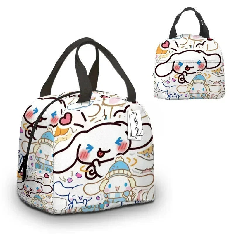 MINISO Cartoon Insulated Cinnamon Dog Kuromi Portable Lunch Bag Lunch Box Bag Student Office Workers Bring Meal Storage Bag