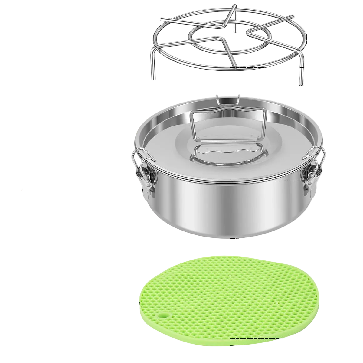 Tejesa 2/1 Tier Flan Pan Mold Breakfast Steamer Cake Baking Flan Pot for Chocolate Cupcake Pudding Large Capacity Lunch Box Dough Bowl