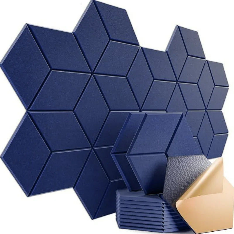 Tejesa Y-Lined Design Hexagonal Self-adhesive Acoustic Panels Sound Proof Foam Felt Board