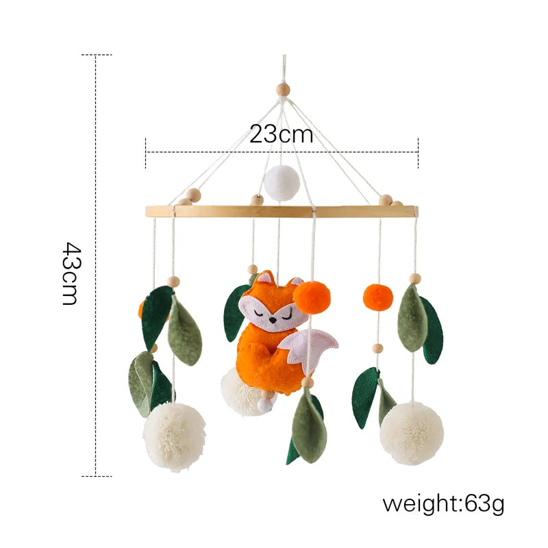 Hemasa Baby Crib Mobiles Wooden Bed Bell Newborn Stroller Rattles Toy Cartoon Plush Toy 0-24M Infant Baby Boy Girls Toys Bed Bell