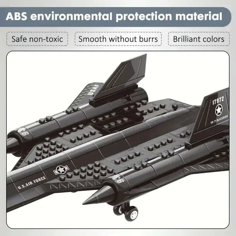 Hemasa 183pcs/set New Blackbird Airplane Model,Fighter Assembling Building Block Toy/ Children Block Toys Gift